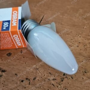 1813 lampu pijar lilin osram candle 60 watt e27 clear bening kuning