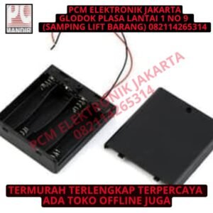 battery box holder isi 4 batrai baterai aa pake tutup pake saklar