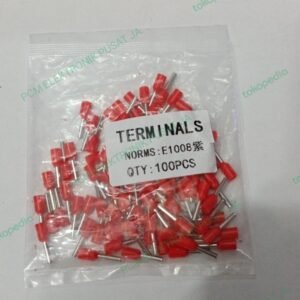 1728 skun schoon sepatu kabel ferrules bulat panjang e1008 1mm merah