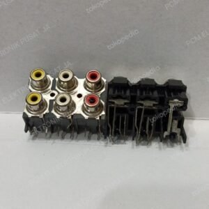 1530 socket soket rca av 3 warna 2x3 2*3 6pin 6 pin merah putih kuning
