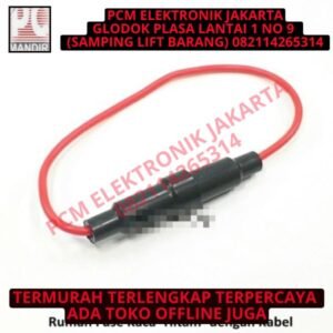 Rumah Fuse Kaca Besar dengan Kabel - Hitam - Socket Sakering