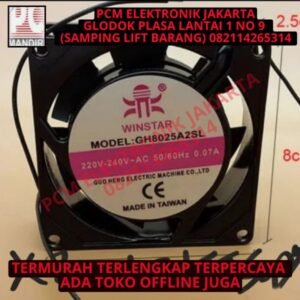 fan ac winstar 220v 8cm 2pcs diparalel plus kabel plus pasang