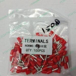 1722 skun schoon sepatu kabel ferrules bulat panjang e1508 1,5mm merah