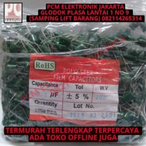 kapasitor milar Mylar hijau 100nf 100 nf 104 100V 1000pcs