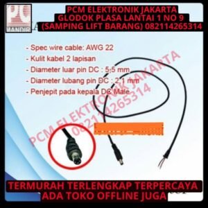 kabel jack jek dc adaptor cowok male awg 22 awg22
