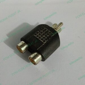 1780 konektor sambungan jack jeck T av 2 rca female ke 1 rca male