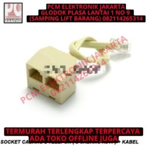 Socket Cabang 2 Telepon ( 2 Cabang RJ11 ) + Kabel