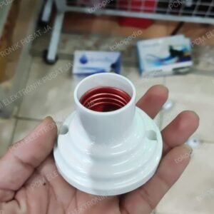 fitting piting fiting lampu e27 plafon putih bulat mikawa