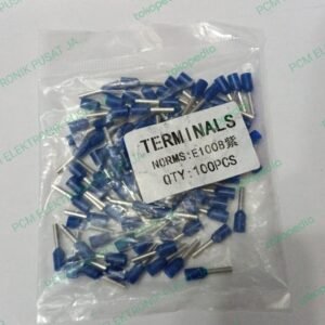 1729 skun schoon sepatu kabel ferrules bulat panjang e1008 1mm biru