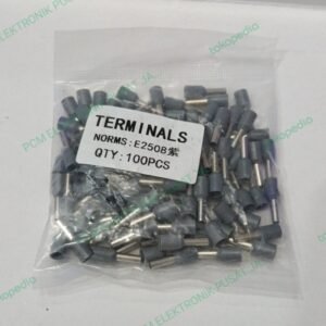 1726 skun schoon sepatu kabel ferrules bulat panjang e2508 2,5mm abu