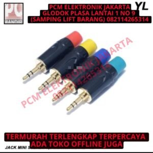 jack mini stereo taiwan 3.5mm 35mm 35 3.5 mm aux metal yl - Merah