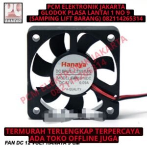 fan hanaya 5cm 5 cm 5x5cm 12volt 12 volt 12v plus pasang conector