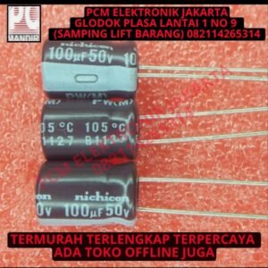 elco elko 100-50v uf 100uf 50volt 50 v volt nichicon asli