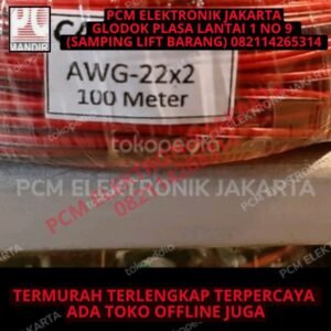 kabel cable awg2x22 awg 2x22 awg2*22 2 100m 100meter 1roll merah hitam