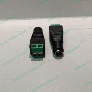2357 socket dc tb terminal baut hijau betina kabel adapor hijau female