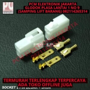 Socket Kabel 2 Pin Besar ( Set + Skun )