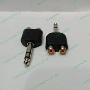 1519 konektor connector sambungan 2 rca female to 1 akai male stereo