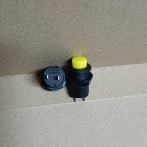 9185 saklar sakelar switch swit push on off self locking 12mm 12 mm plastik kuning