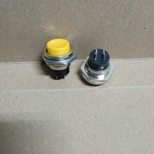 9187 saklar switch swit push on klakson 16mm 16 mm besi pendek kuning