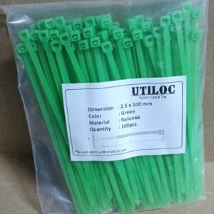 9637 insoluk kabel tali ties tis 10cm 10 cm 100mm 100 mm nylon hijau green 100pcs