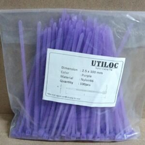 9639 insulok kabel tali ties tis 10cm 10 cm 100mm 100 mm nylon ungu purple 100pcs