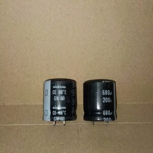 8222 kapasitor capacitor elco elko 680uf 680 uf 200v 200volt 200 volt nichicon jepang