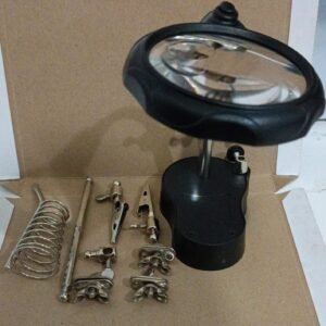 8626 solder stand plus capit buaya helping hand plus lup kaca pembesar