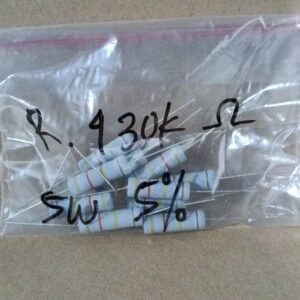 8707 resistor carbon film 5 watt 5watt 5w 430k 430 k 5persen 5 persen