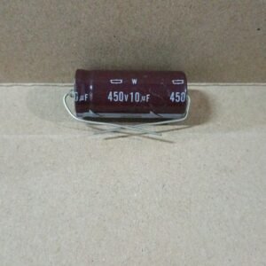 8882 kapasitor elco 10uf 10 uf 450v 450volt 450 volt axial kaki kanan kiri