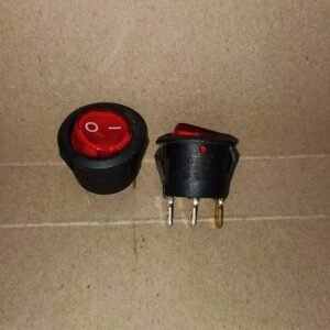 7521 rocker switch swit saklar sakelar on off bulat lampu merah 3pin