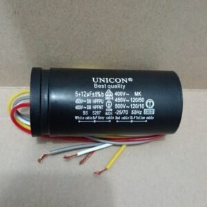 7546 kapasitor capacitor mesin cuci unicon 5+12uf 5uf 12uf 4kabel