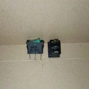 7683 saklar sakelar rocker switch swit on off 3p 3pin lampu hijau green