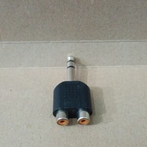9722 konektor connector sambungan 2 rca av female cewek cewe ke akai 6.5mm 6.5 mm stereo male cowok cowo