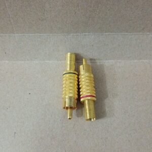 9723 jack jek jeck kepala colokan rca av audio video gold emas strip merah hitam set