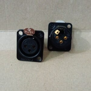 9725 socket solet xlr mic microphone mikrofon besi hitam cewek cewe female dengan pengunci lock buat di box geisler taiwan