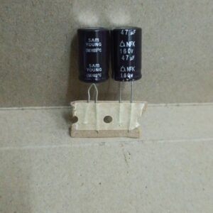 7076 kapasitor elco 47uf 47 uf 160v160volt 160 volt samyoung korea