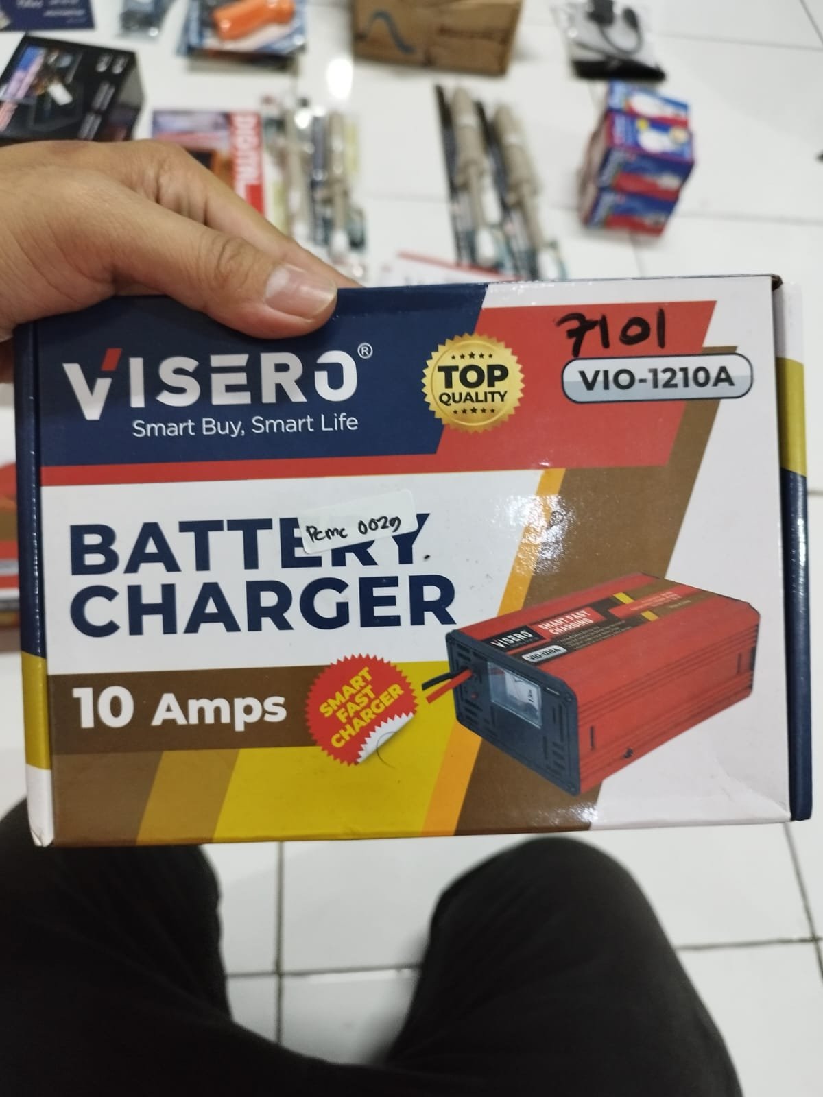 pcmc0029 battery baterai batre charger aki accub universal smart fast visero vio-1210a vio1210a 10a 10amps 10ampere 10 amps amp ampere 12v 12volt 12 volt